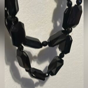 “White House Black Market” Elegant Black Beaded Necklace